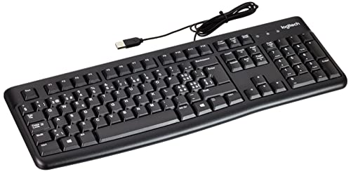 Logitech K120 Tastiera Cablata, Layout Svizzero ‎Qwertz, Nero