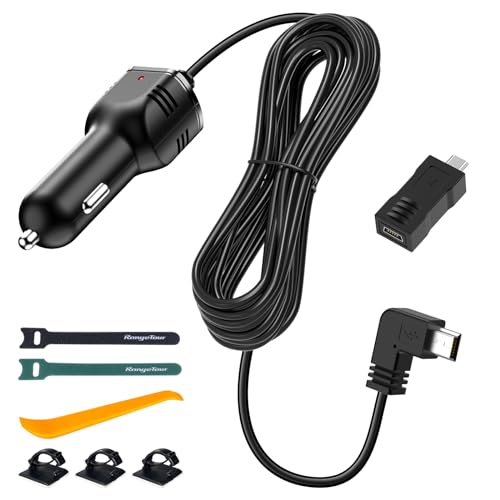 Range Tour Caricabatteria Da Auto, Mini Usb E Micro Interfaccia Usb, Tipo L Registratori Di Guida Cavo Di Alimentazione Da 4M/13,12 Piedi, 12 V/24 V A