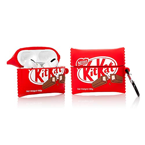 Yigeyi Custodia In Silicone Compatibile Con Airpods Pro Funny Cute Cartoon 3D Case Cover[Serie Di Snack Divertenti] (Kitkat)