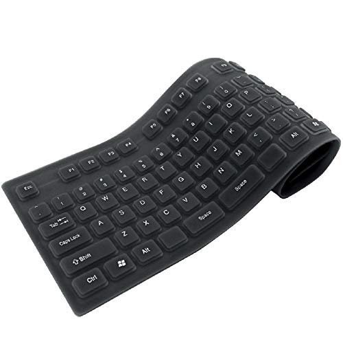 Techly 306165 Tastiera Flessibile In Silicone Usb/Ps2 Nero