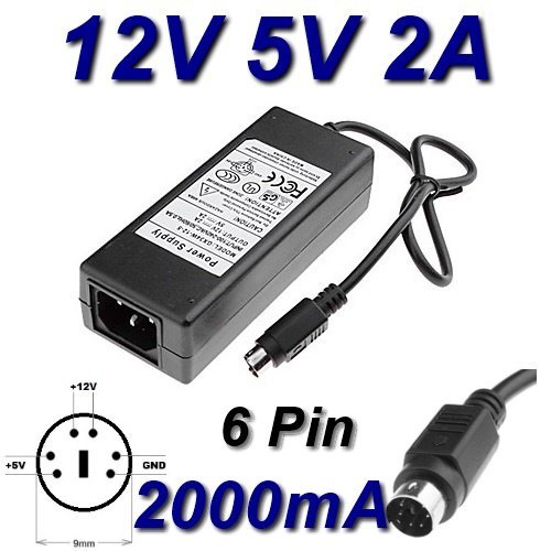 Top Chargeur * Adattatore Caricatore Caricabatteria Alimentatore 12V 5V 2A 6 Pin Per Case Disco Rigido Esterno Hard Disk Icy Box Ib-3221Stu-B