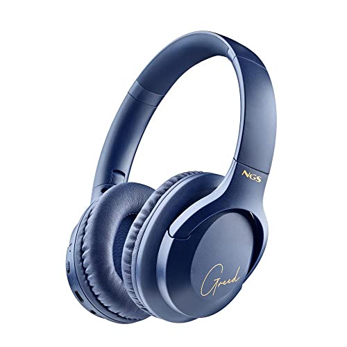 Ngs Artica Greed Blue - Cuffie Sovraurali Senza Fili, Compatibili Con La Tecnologia Bluetooth, Leggero E Pieghevole, Microfono Incorporato, Batteria 4