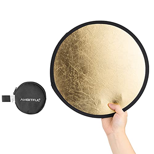 Ambitful Réflecteur Rond 2 En 1 De 30 Cm, Doré, Argenté, Blanc, 30 Cm, Pour Prise De Vue En Extérieur Et En Intérieur, Pour Téléphone Portable (Or/Arg
