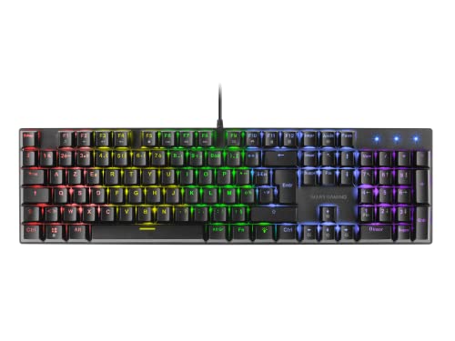 Mars Gaming Mk422 Nero, Tastiera Meccanica Gaming Rgb, Antighosting, Switch Meccanico Marrone, Lingua Francese