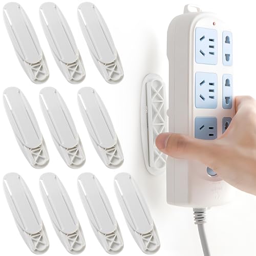 Inherited 10 Pezzi Autoadesivo Fissatore Per Ciabatta, Fissatore Per Prese, Montaggio A Parete Fissatore Per Fissatore Cavi Presa Per Router Wifi, Tel