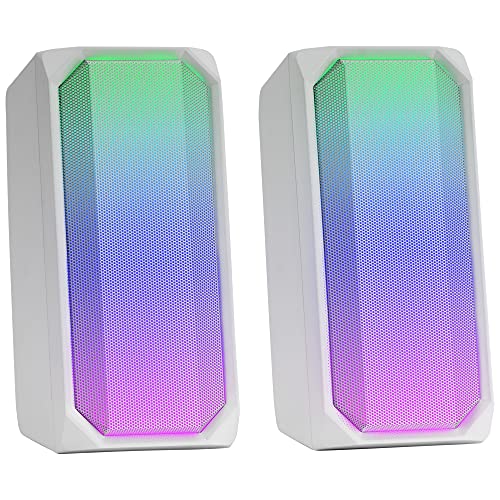 Marsgaming Msrgbw, Potente Altoparlante Bluetooth 15W, Rgb Full Mesh, 2 Driver Attivi, Bianco