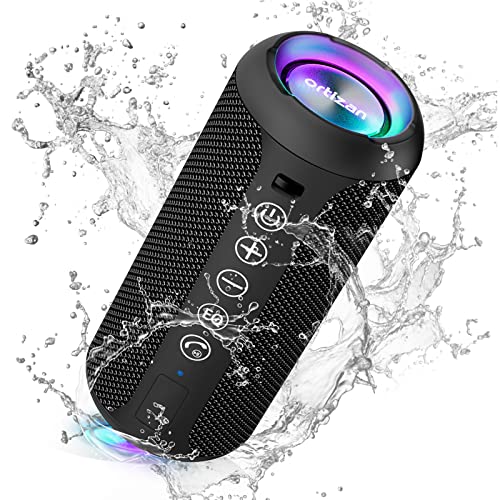 Ortizan X10 Speaker Bluetooth Portatile-Cassa Altoparlante Bluetooth Waterproof Ipx7-Con Luce,Fino A 30H Di Autonomia,3 Effetti Sonori Stereo Hi-Fi Ba