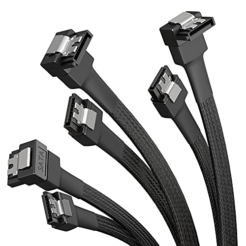 Kabeldirekt – 3 Cavi Sata-3 6 Gb/S – 60 Cm, A 90° (Cavo Dati, 6 Gbit/S, Sata-Iii/Serial-Ata, Connettore A L, Set Di 3 Cavi, Collega Dischi Fissi/Ssd/U