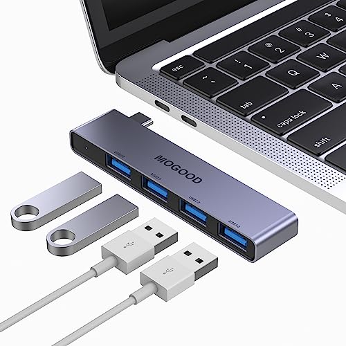 Mogood Hub Usb C, Ultra Sottile Adattatore Usb Type C A Usb Otg Con 3 Porte Usb 2.0 E Una Porta Usb 3.0, Adattatore Usb C Multi Port Per Macbook, Surf