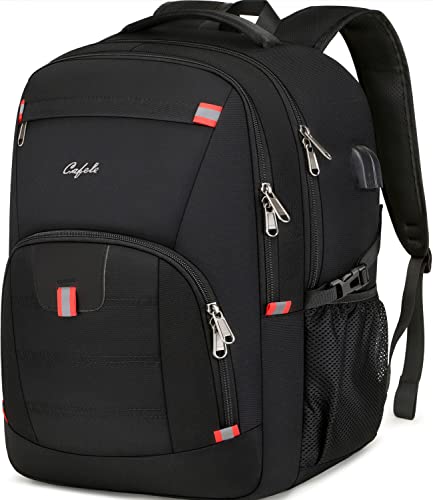 Cafele Zaino Uomo Per Pc Portatile 17 Pollici Antifurto Impermeabile, Lavoro Con Fessura Usb, Per Universita Scuola Viaggio, Nero