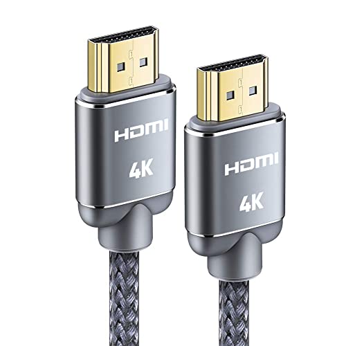 Snowkids Cavo Hdmi 2.0 4K Ethernet Intrecciato In Nylon Ad Alta Velocità, Supporta Canale Di Ritorno Audio 3D/Grigio 2 M