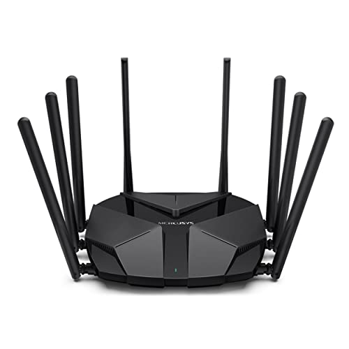 Mercusys Tp-Link Mr90X Ax6000Mbps Router Wifi 6, 2.5G Porta Wan/Lan, 8 Antenne Ad Alto Guadagno, Meno Interferenze, 4×4 Mu-Mimo, Ofdma, Wpa3, Canali D