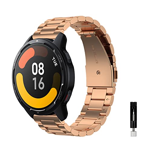 Keefos Cinturino Per Xiaomi Watch 2 Pro/Xiaomi Watch S1 Pro/Watch S1/Watch S1 Active/Mi Watch, Metallo Cinturino Acciaio Inossidabile Wristband Per Hu