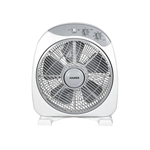 Maurer Ventilador Box Ã˜ 30Cm 40 Watt. 3 Velocidades Aspas Gran Tamaño, 3 Con Temporizador