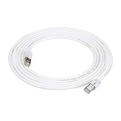 Amazon Basics - Cavo Di Rete Ethernet Patch Cat7 Ad Alta Velocità Gigabit Con Connettori Rj45, Bianco, 3,05 M