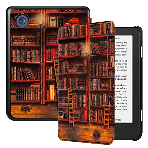 Fintie Custodia Per 6" Kobo Clara 2E Ereader 2022, Sottile Leggero Cover Protettivo In Similpelle Con Auto Sveglia/Sonno, (Z-Biblioteca)