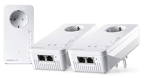 Devolo Adattatore Wi-Fi Powerline Magic 1 Wifi Multiroom Kit – Fino A 1.200 Mbit/S, Rete Wlan, Presa Wi-Fi Powerlan, 2 Porte Lan, Dlan 2.0, Bianco