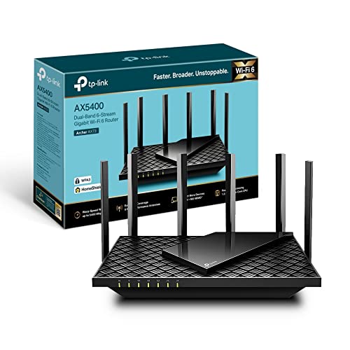 Tp-Link Archer Ax73 Router Wi-Fi 6 Dual-Band Ax5400Mbps, 5 Porte Gigabit, 1 Porta Usb 3.0, Router F (Ftth | Fttb | Ethernet), Tp-Link Homeshield, Onem