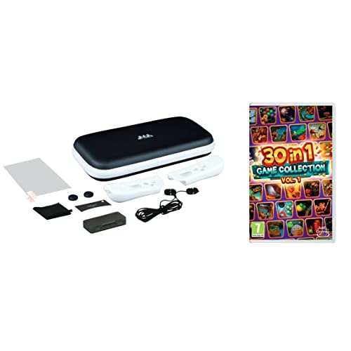 Konix Mythics - Set Di Giochi Per Nintendo Switch 30 In 1 Game Collection Volume 1 - Custodia Per Giochi - Vetro Temperato - Auricolari