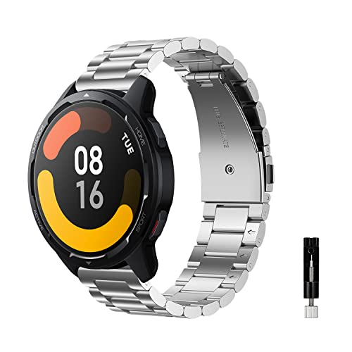 Keefos Cinturino Per Xiaomi Watch 2 Pro/Watch S1 Pro/Watch S1/Watch S1 Active/Mi Watch, Metallo Cinturino Acciaio Inossidabile Wristband Per Huawei Wa