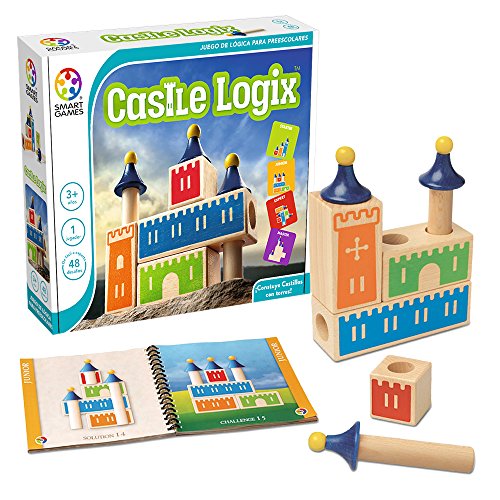 Smartgames- Castle Logix, Giochi Bambini 3 Anni, Puzzle Legno, Giochi Educativi Bambini 3 Anni, Giochi Bambini 3 Anni 1 Giocatore, Regalo Bambino 3 An