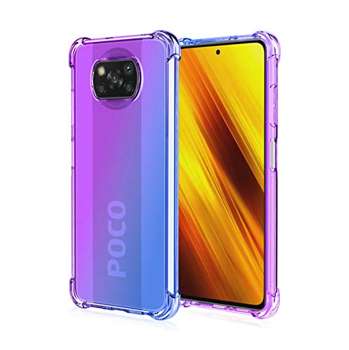 Haotian Cover Per Xiaomi Poco X3 Nfc/Poco X3 Pro Coque, Custodia In Tpu Gradient Color Case Cover, [Angoli Rinforzati] Custodia Protettiva Trasparente