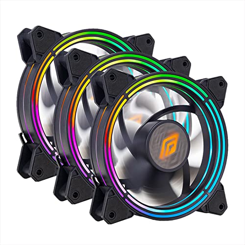 Noua Zephyr 3 Ventole Triplo Halo Argb – Rgb Indirizzabili, Ventole Per Case Da 120 Mm 1100Rpm Con Fan Hub E Telecomando, Sincronizzato Con Scheda Mad