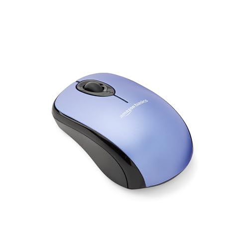 Amazon Basics - Mouse Senza Fili Per Computer, Con Microricevitore, Blu