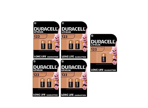 9X Duracell 123 Batterie Lithium (4 Blister Da 2 Batterie + 1 Blister Da 1 Batteria) 9 Pile (Cr123 / Cr123A / Cr17345)