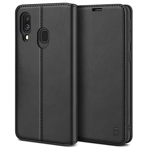 Bez Cover Samsung A40, Custodia Compatibile Per Samsung Galaxy A40, Protettiva Portafoglio In Pelle Con Porta Carta Di Credito, Kick Stand, Chiusura M