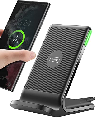 Caricatore Wireless Stand, Iniu 15W Ricarica Rapida Supporto Di Ricarica Wireless Con Luce Adattiv Supporto Telefono Per Iphone 15 14 13 12 11 Pro Max