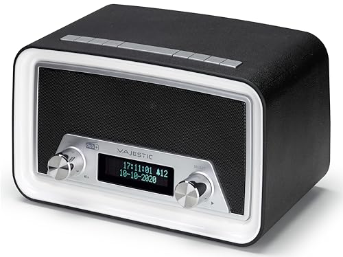 Majestic Dab 842N - Radio Dab/Dab+/Fm, Ingresso Usb Per Ricarica Smartphone, Presa Cuffie, Sveglia Doppio Allarme, Nero