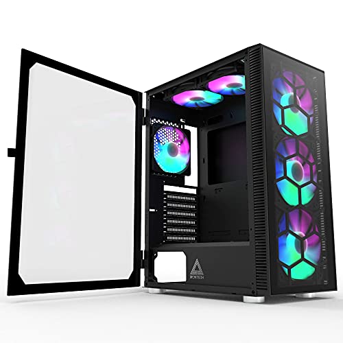 Montech X3 Glass Black - Atx Mid-Tower Pc Gaming Case - 6 Ventole Rgb Rainbow - Pannello Frontale In Vetro Temperato - Pannello Laterale In Vetro - Ge