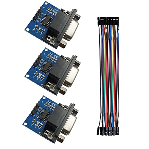 Aihasd 3Pcs Max3232 Rs232 A Ttl Modulo Converter Porta Seriale Connettore Db9 Max232 With 4P Cable