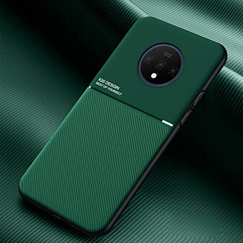 Tianci Cover Per Oneplus 7T, Case Texture Antiscivolo E Antiurto, [Pelle Pu Delicata Sulla Pelle] [Tpu Ultrasottile] Custodia Per Oneplus 7T-Verde