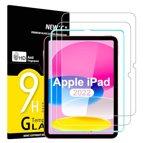 New'C 2 Pezzi, Pellicola Prottetiva Per Ipad 10,9 Pollici (10E Generazione, Modello 2022) E Telaio Di Facile Installazione, Vetro Temperato, Durezza 9
