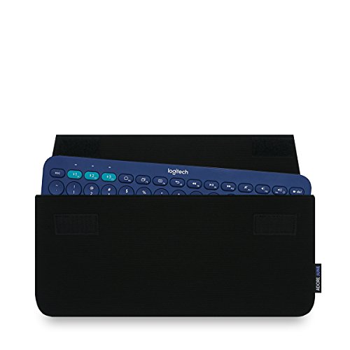 Adore June Keeb Custodia Compatibile Con Logitech K380 / Logitech Pebble 2 Keys K380S, Fatto Su Misura Tasca Per Lo Tastiera, Nero