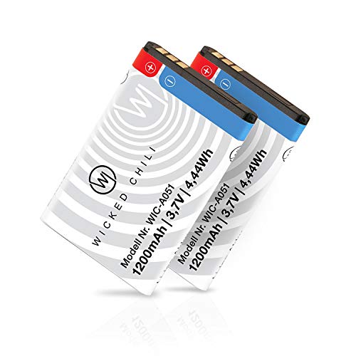 Wicked Chili 2X Batteria Compatibile Con Amv Fritz! Fon C6 1200Mah Fino A19Ore Di Conversazione, Batteria Di Riserva Senza Perdita Di Capacità Sostitu