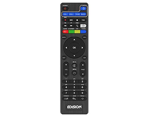 Edision Telecomando Universale Edi-Rcu 2 Learn Slim, Originale, Programmabile, 2In1 Tv E Ricevitore, Picco T265, Picco T265+, Nano T265+, Picco T265 P