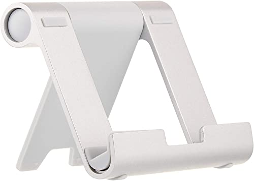 Amazon Basics - Supporto Portatile Inclinabile Per Tablet, Lettori Per E-Book E Telefoni, Argento