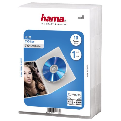 Hama Dvd Jewel Case, Slim 10, Transparent 10Dischi Trasparente