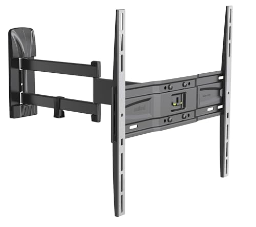 Meliconi Slimstyle Plus 400 Sdr, Supporto Con Doppio Braccio Da Parete Per Tv A Schermo Piatto Da 40’’ A 82’’, Nero