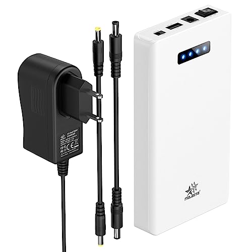 Melasta Batteria Esterna 5200Mah 12V/5A/Dc 9V/1.5A/Dc 5V/2A Usb Powerbank Compatibile Con Display Led, 1 Ingressi E 3 Uscite Caricabatterie Portatile
