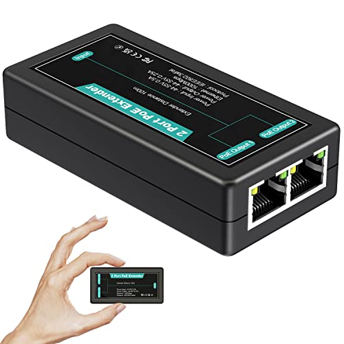 Vimin Extender Poe Gigabit A 2 Porte, Ripetitore Poe Per Interni 1 In 2 Out Supporto Ieee802.3Af/At Con 1000 Mbps, Estendi Ulteriori 100 M (328 Piedi)