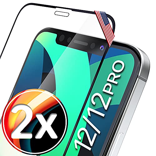 Utection 2 Pellicole Protettive In Vetro 3D Per Iphone 12, Iphone 12 Pro (6,1") – Applicazione Perfetta Grazie Alla Cornice – Pellicola Protettiva Pre