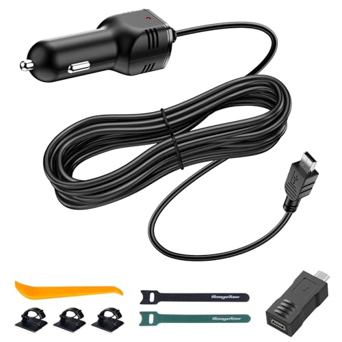 Range Tour Caricabatteria Da Auto Da Cruscotto, Micro Usb E Mini Interfaccia Usb, Cavo Di Alimentazione Per Registratori Di Guida Da 3,5 M, 12 V/24 V