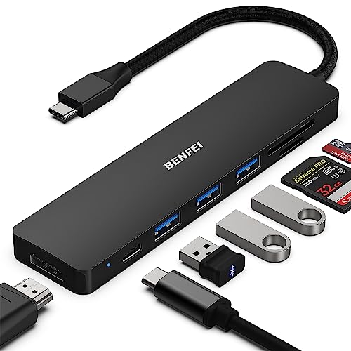 Benfei 7 In 1 Adattatore Multiporta Usb Type C Hub Con Hdmi 4K /3*Usb 3.0/ Lettore Di Schede Sd Tf/Pd 60W Con Iphone 15 Pro/Max Macbook Pro/Air 2023 I