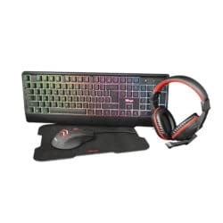 Pacchetto Gaming 4 In 1 Kit Gioco Tastiera Illuminato Rgb Cuffie Mouse Tappetino Bundle Layout Italiano Da Gioco