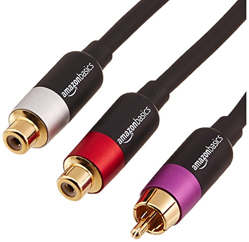 Amazon Basics - Adattatore Rca A Rca Y, 1 Maschio Verso 2 Femmine, 30.5 Cm, Nero