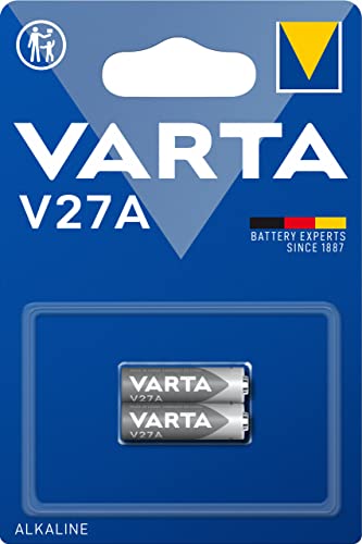 Varta 4227112402 Pila Alcalina V27 A, 12 V, Colore: Argento V27A Mn27 / Lr27 / A27, 12 V, Confezione 2 Pezzi